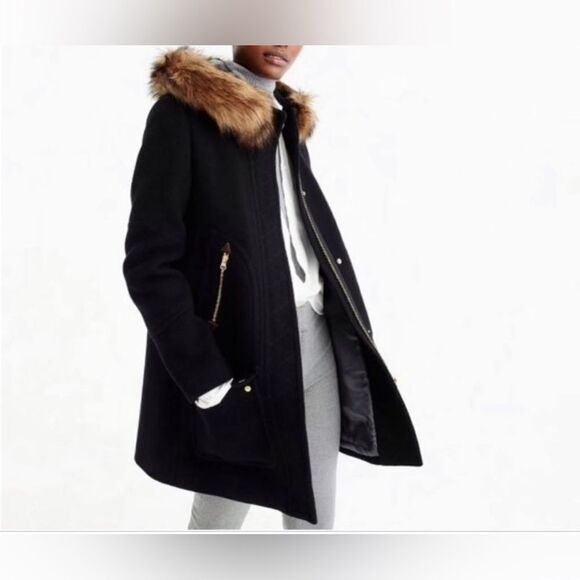 J. Crew Chateau Italian Stadium Cloth Nello Gori Wool Coat - Picture 1 of 14